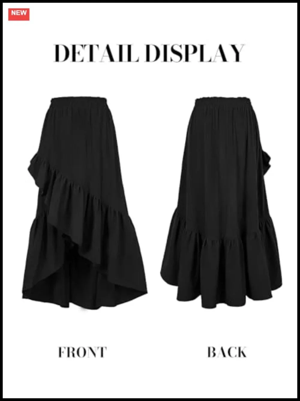 Women's Asymmetrical Ruffle Wrap Maxi Skirt, High Low Boho Flowy